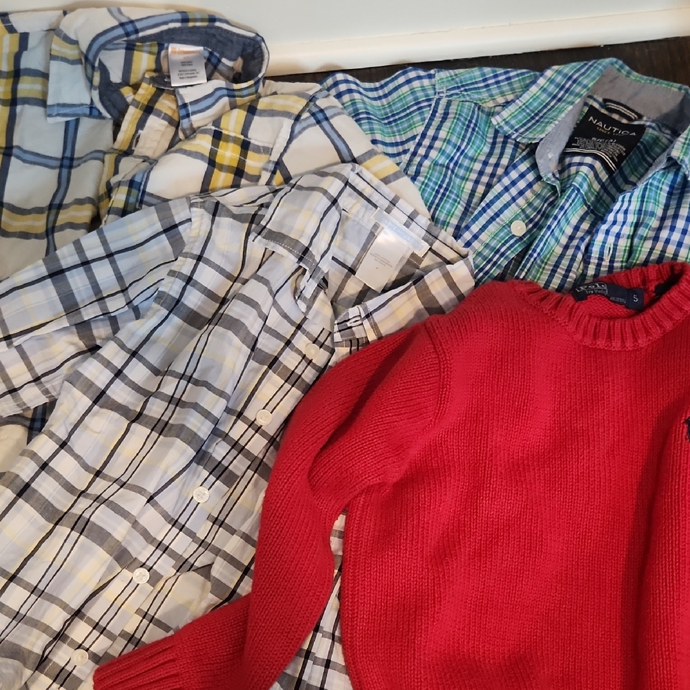 Ralph Lauren Red Knit Sweater Nautica Janie And Jack Gymboree Boys Shirts